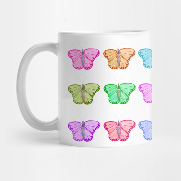 Rainbow Watercolor Butterfly Pattern by monitdesign